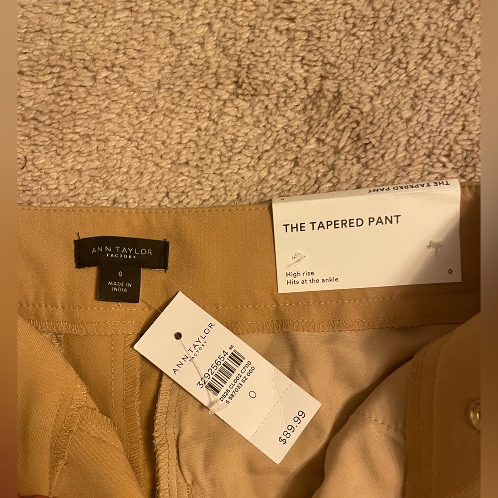 Ann Taylor Tan Tapered Pants - Picture 2 of 4